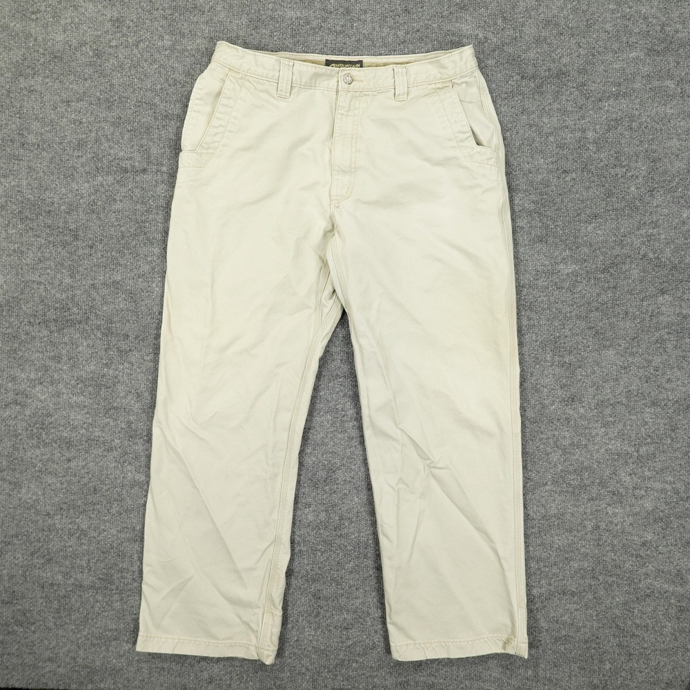 Mountain Khakis Teton Twill Pants Mens 34x29 Beige Cotton Chino Outdoor Casual